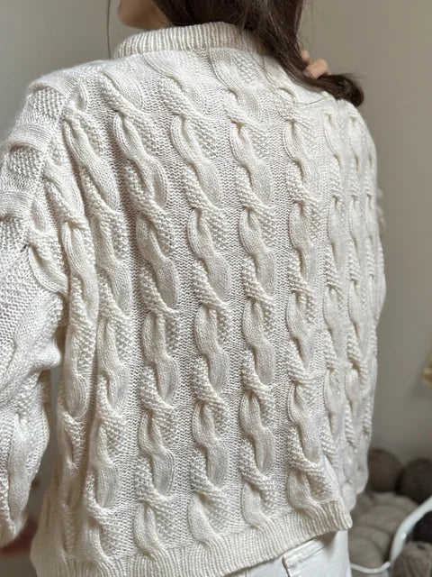 Cable V-Neck Sweater Knitting Pattern