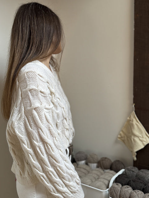 Cable V-Neck Sweater Knitting Pattern
