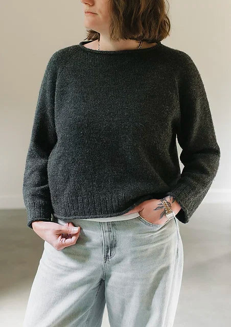 Cropped Raglan Sweater Knitting Pattern