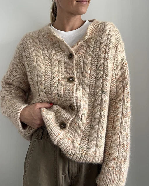 Oversized Cable Cardigan Knitting Pattern