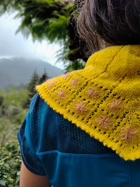 Flower Eyelet Shawl Knitting Pattern