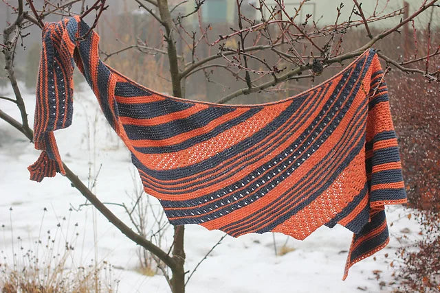 Two Tone Shawl Knitting Pattern