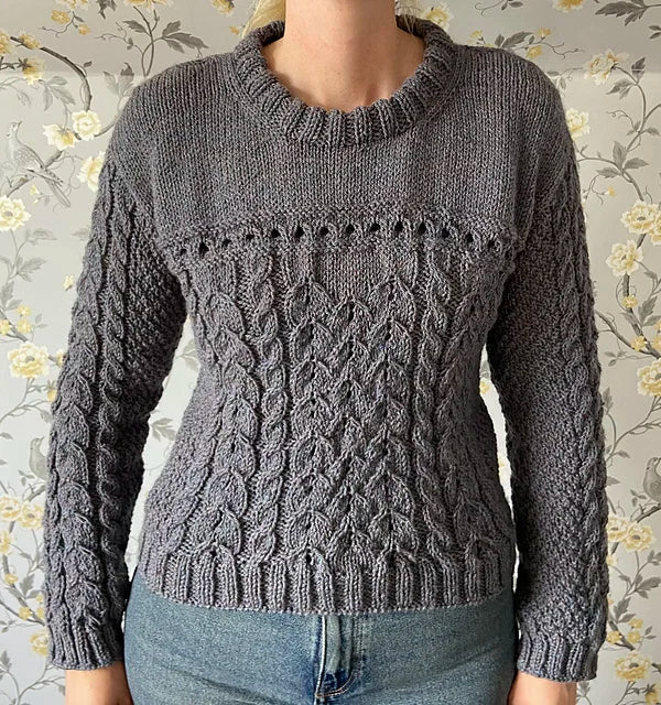 Lace Cable Sweater Knitting Pattern