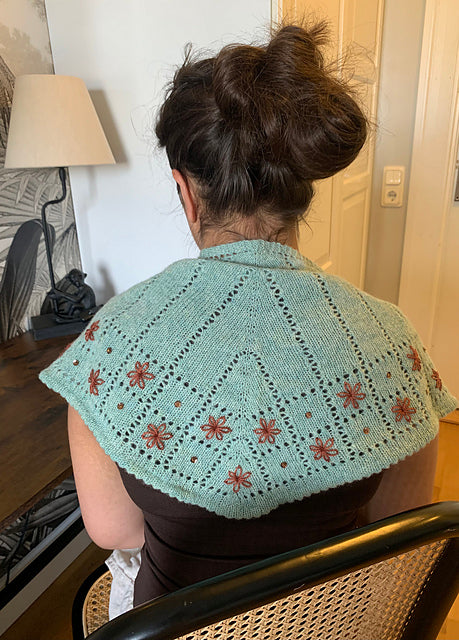Flower Eyelet Shawl Knitting Pattern