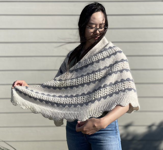 Colorwork Lace Shawl Knitting Pattern