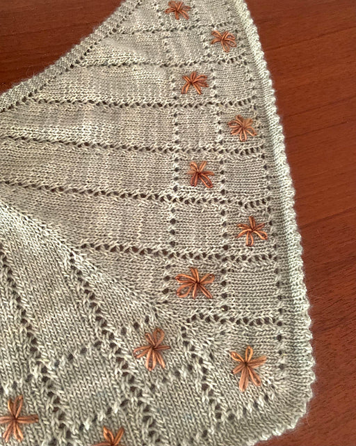 Flower Eyelet Shawl Knitting Pattern