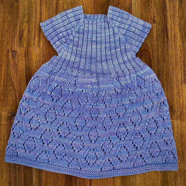 Kids Diamond Dress Knitting Pattern