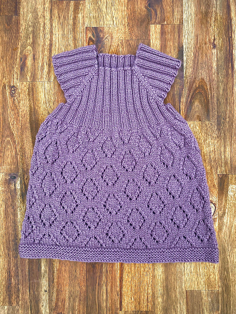 Kids Diamond Dress Knitting Pattern
