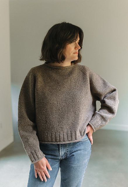 Boxy Rolled Sweater Knitting Pattern