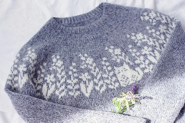 Cat Colorwork Sweater Knitting Pattern