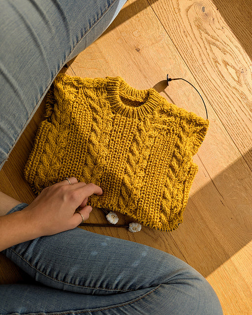 Kids Cable Sweater Knitting Pattern