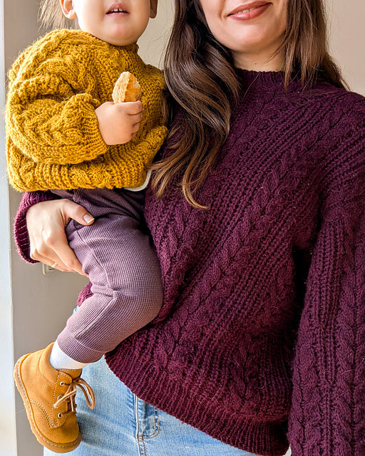 Kids Cable Sweater Knitting Pattern