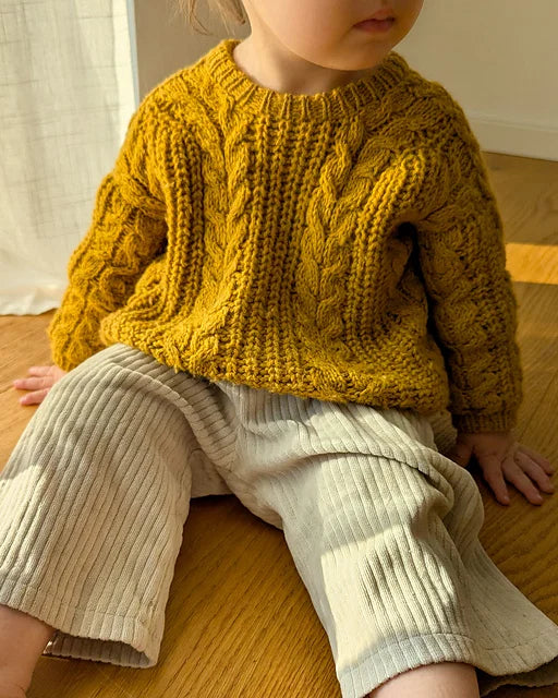 Kids Cable Sweater Knitting Pattern