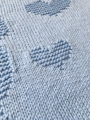 Bear and Hearts Baby Blanket Knitting Pattern