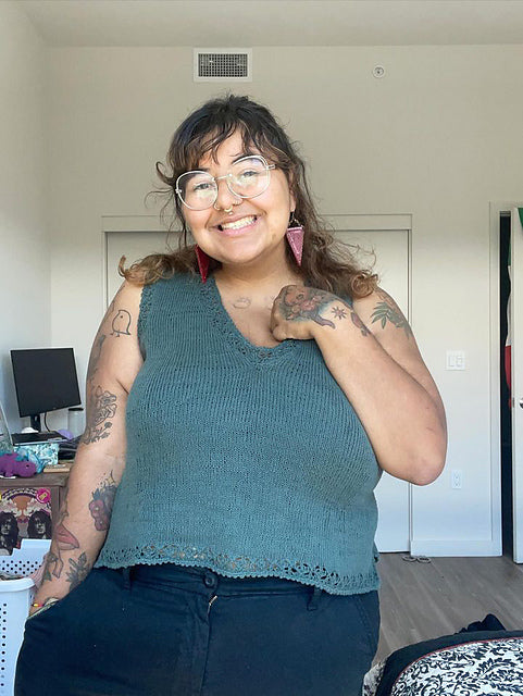 Lace Edge Tank Knitting Pattern