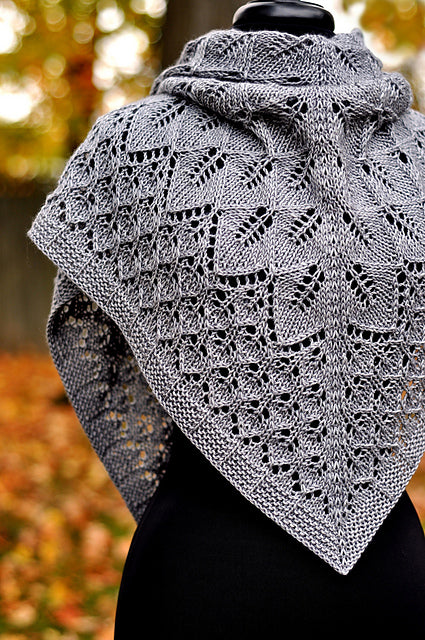 Leaf Triangle Shawl Knitting Pattern