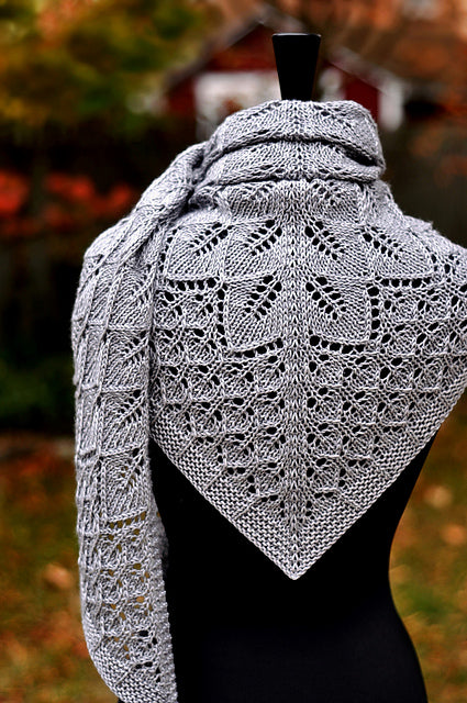 Leaf Triangle Shawl Knitting Pattern