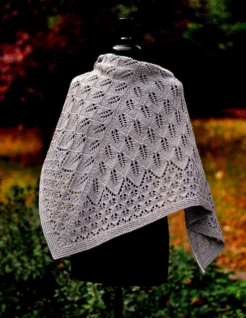 Leaf Triangle Shawl Knitting Pattern