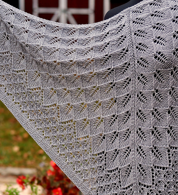 Leaf Triangle Shawl Knitting Pattern