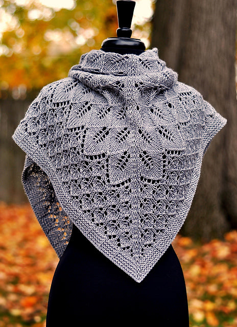 Leaf Triangle Shawl Knitting Pattern