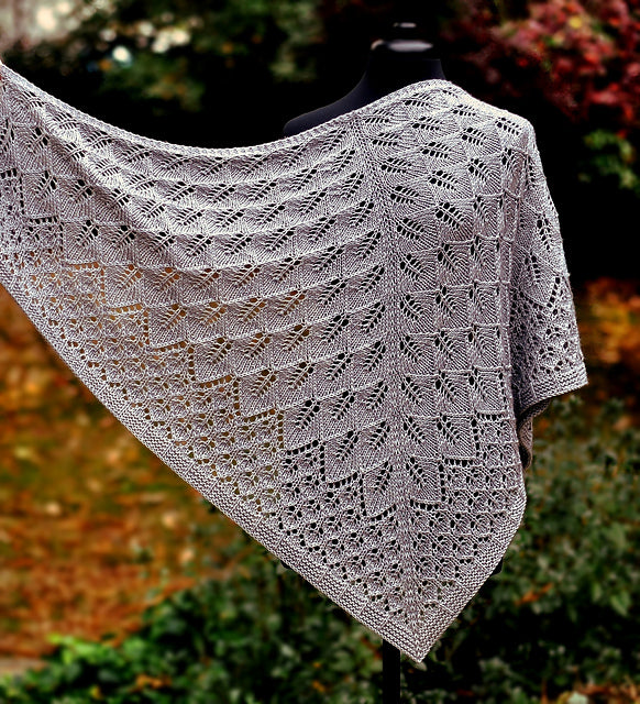 Leaf Triangle Shawl Knitting Pattern