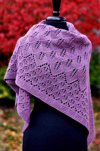 Leaf Triangle Shawl Knitting Pattern