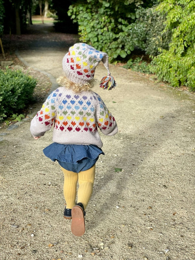 Fair Isle Kids Cardigan Knitting Pattern