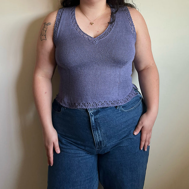 Lace Edge Tank Knitting Pattern