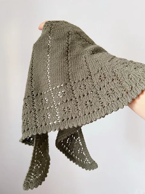Flower Eyelet Shawl Knitting Pattern