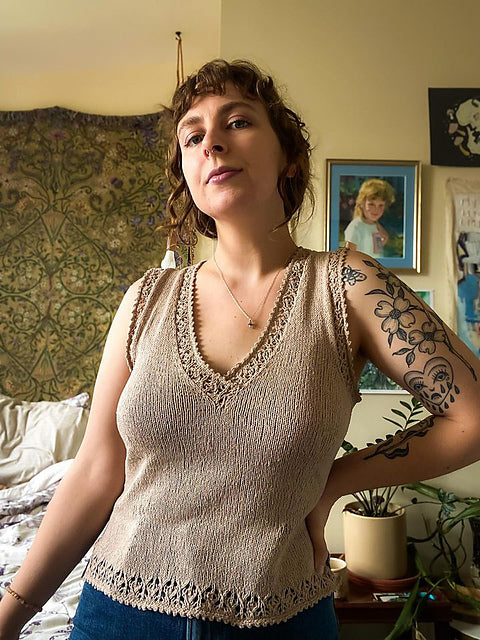 Lace Edge Tank Knitting Pattern