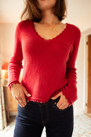 Lace Trim Sweater Knitting Pattern