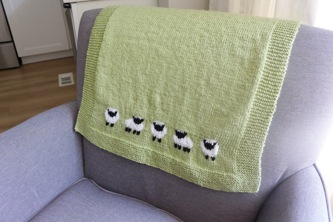 Lamb Baby Blanket Knitting Pattern