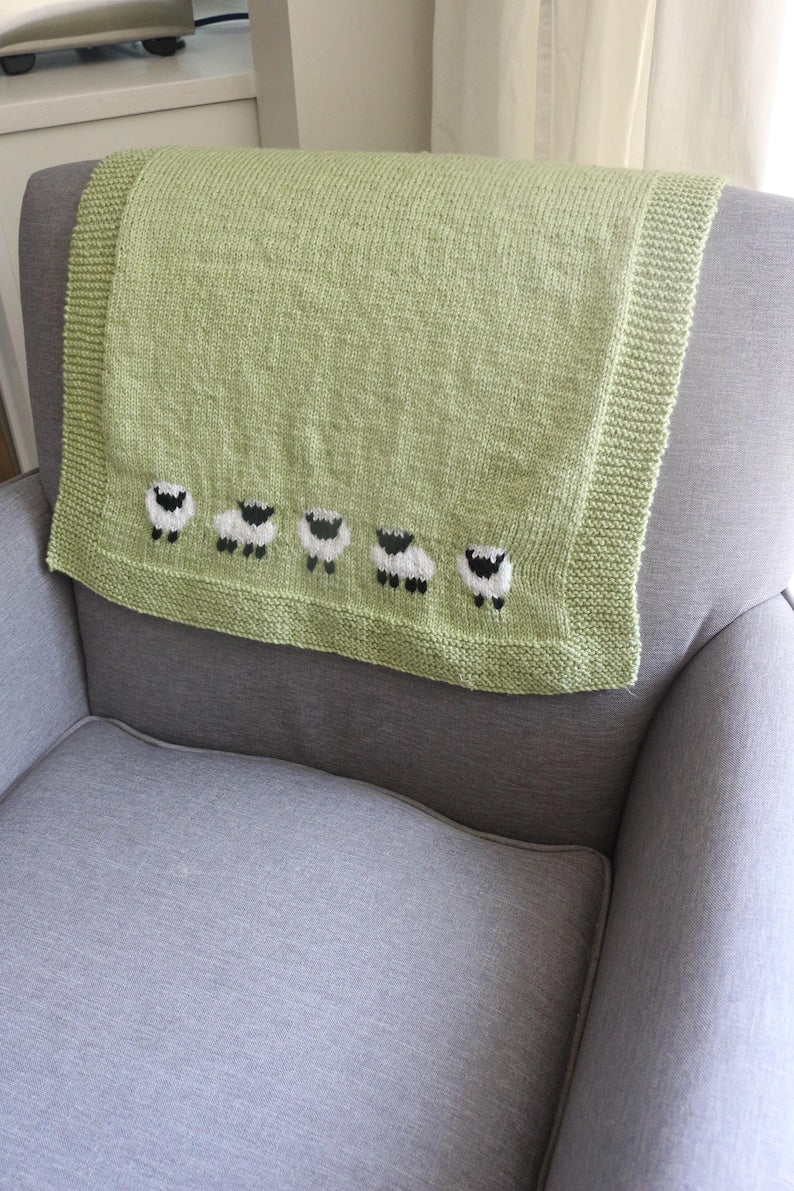 Lamb Baby Blanket Knitting Pattern