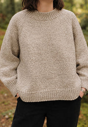 Marled Oversized Raglan Sweater Knitting Pattern