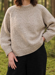 Marled Oversized Raglan Sweater Knitting Pattern