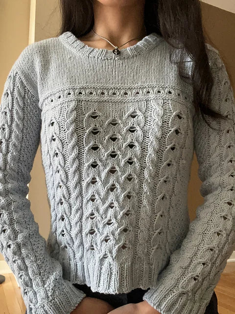 Lace Cable Sweater Knitting Pattern