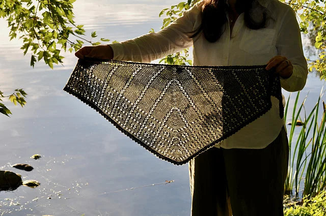 Flower Eyelet Shawl Knitting Pattern