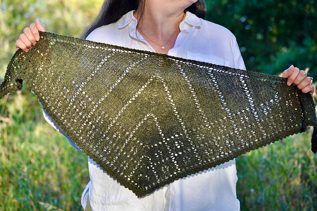 Flower Eyelet Shawl Knitting Pattern