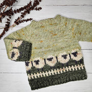 Sheep Motif Kids Sweater Knitting Pattern