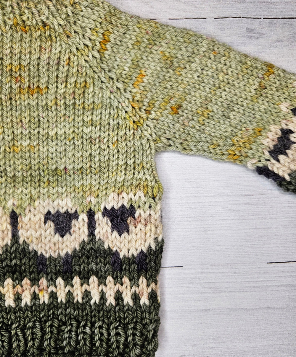 Sheep Motif Kids Sweater Knitting Pattern