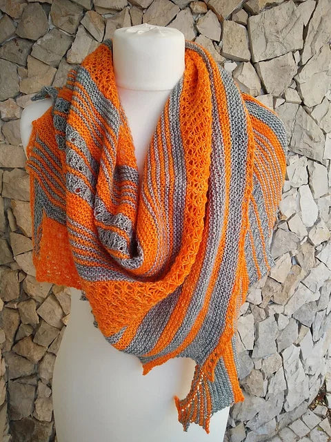 Two Tone Shawl Knitting Pattern
