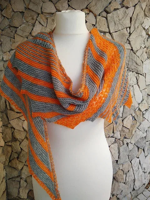 Two Tone Shawl Knitting Pattern