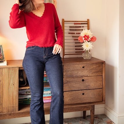 Lace Trim Sweater Knitting Pattern